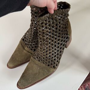 Used Condition Free People In The Loop Woven Western Boot in Olive Green